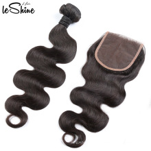 Distribuidores de cabello humano al por mayor Grado 9a Virgen Remy Hair Bundles Body Wave Lace Closure